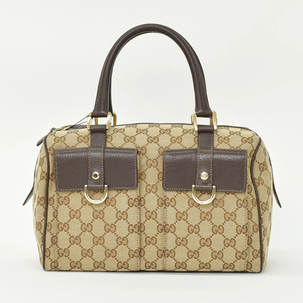 Gucci handbag GG canvas leather Beige Cream